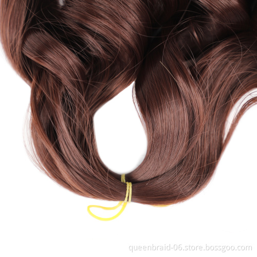 Omber Loose Wave Crochet Hair Extension For Braids Spiral Curls Synthetic Hair 20 Inch Pre Stretched Braiding Hair